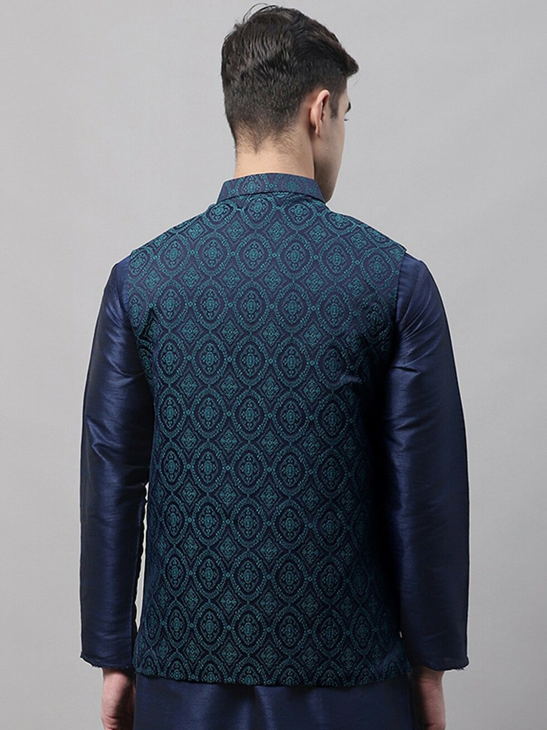 Buy Men’s Woven Design Nehru Jacket – Stylish Waistcoat with Mandarin Collar | Indiaista