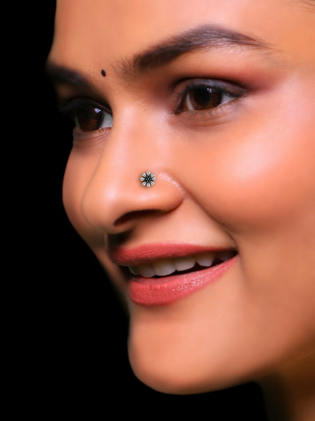 Buy 925 Sterling Silver Floral Nose Pins Online – Clip-On & Oxidised Designs | Indiaista