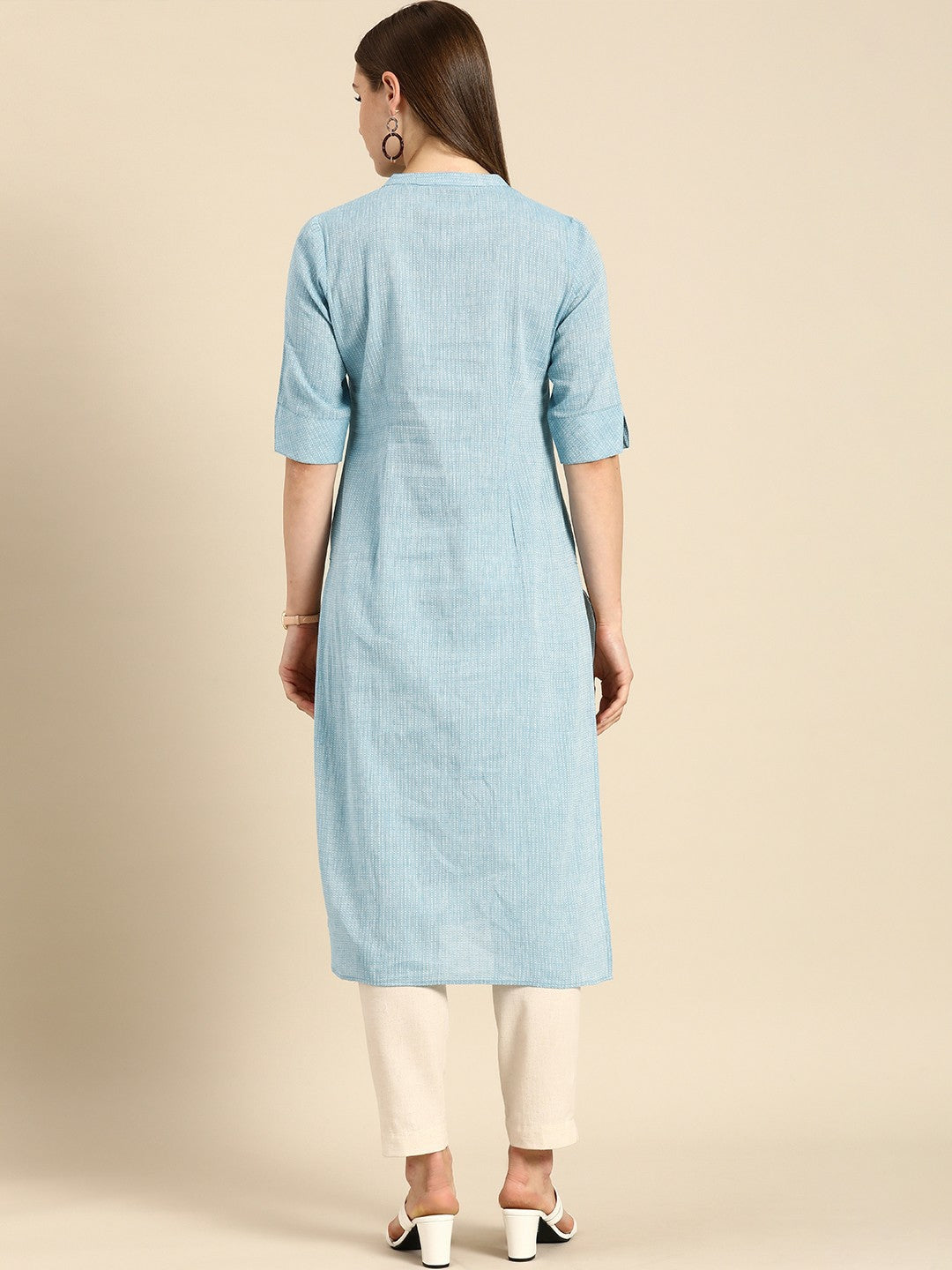 Striped Summer Sheers Blue & White Cotton Kurta