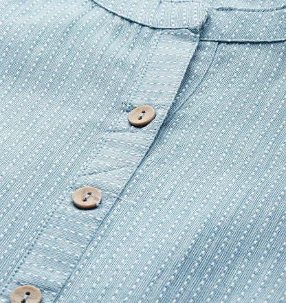 Striped Summer Sheers Blue & White Cotton Kurta