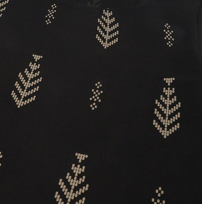 Black Ethnic Motifs Printed Sleeveless Straight Kurta
