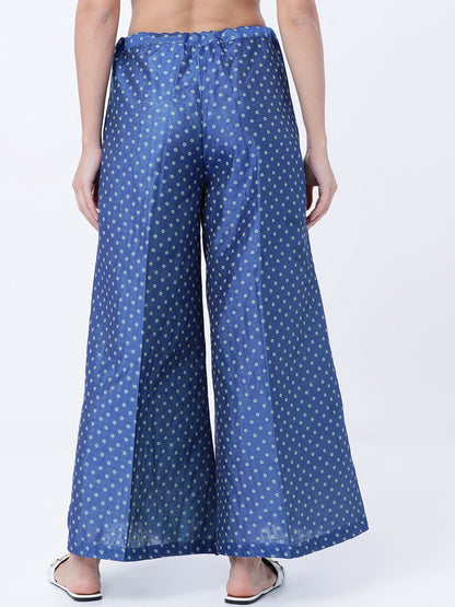 Blue Boho Harem Pants – Gypsy Peasant Style Flared Palazzo for Women | Indiaista