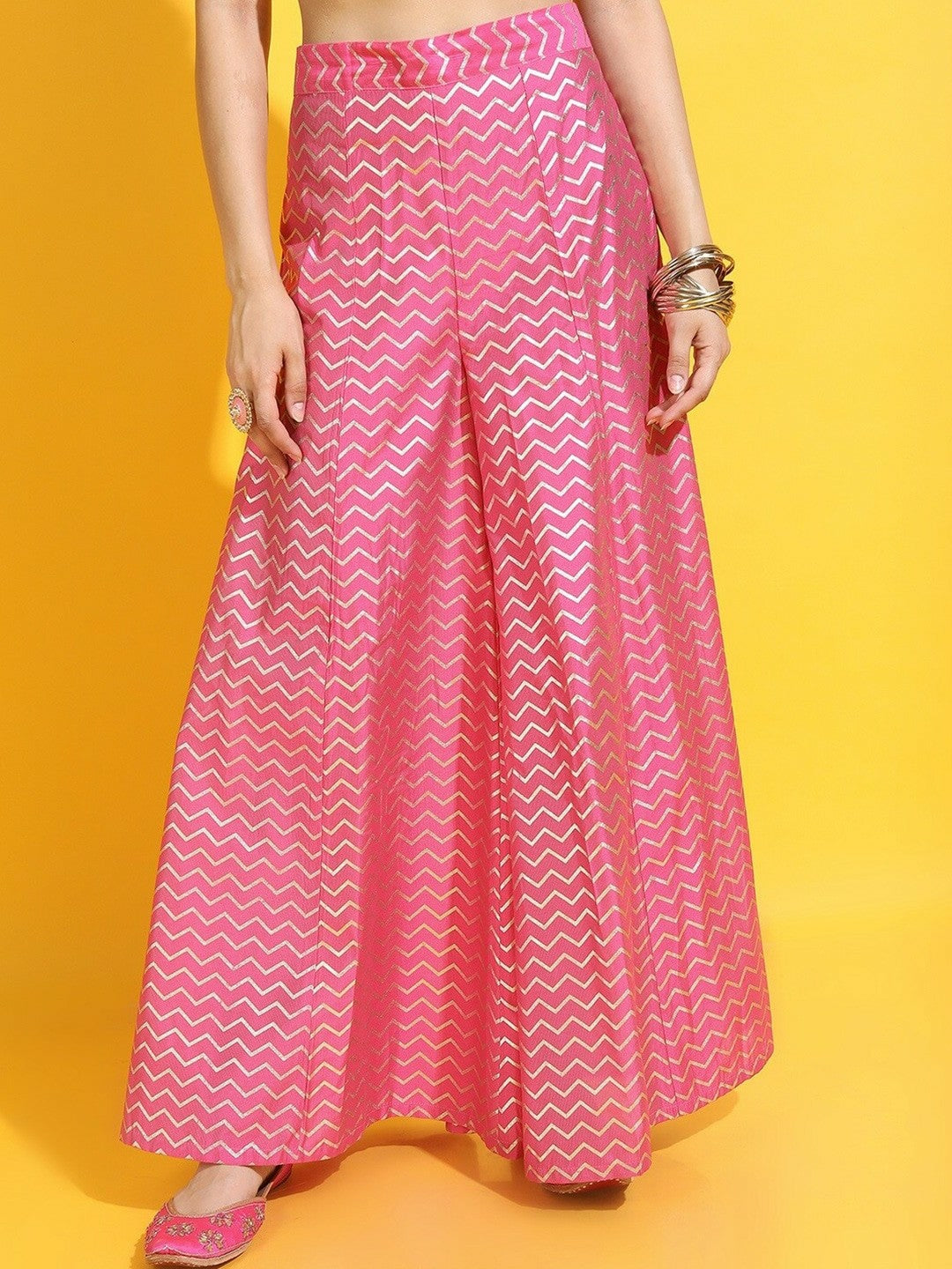 Women's Pink Boho Harem Pants – Ethnic Motif Gypsy Peasant Pants | Indiaista