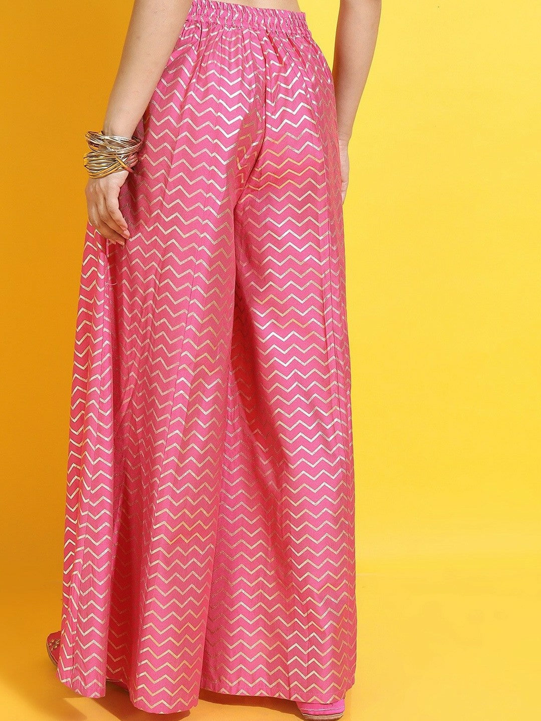 Women's Pink Boho Harem Pants – Ethnic Motif Gypsy Peasant Pants | Indiaista