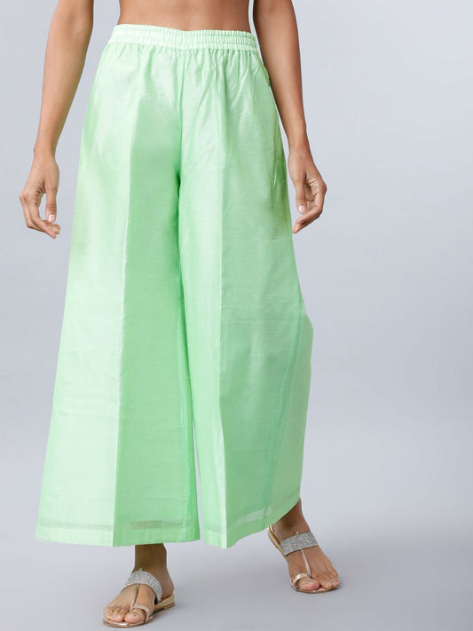 Women's Green Boho Harem Pants – Peasant, Gypsy, Bohemian Style Palazzo | Indiaista