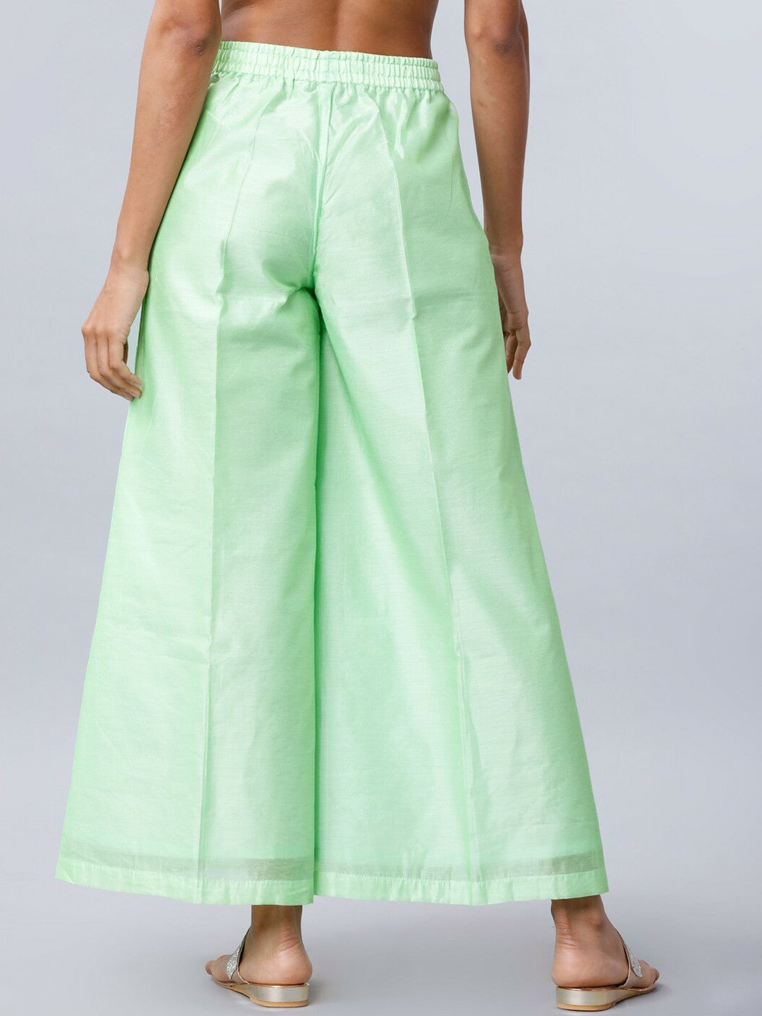 Women's Green Boho Harem Pants – Peasant, Gypsy, Bohemian Style Palazzo | Indiaista