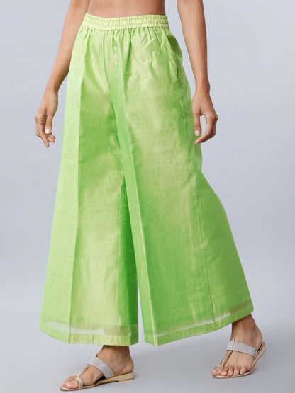 Women's Green Boho Harem Pants – Flared Peasant Gypsy Palazzo | Indiaista