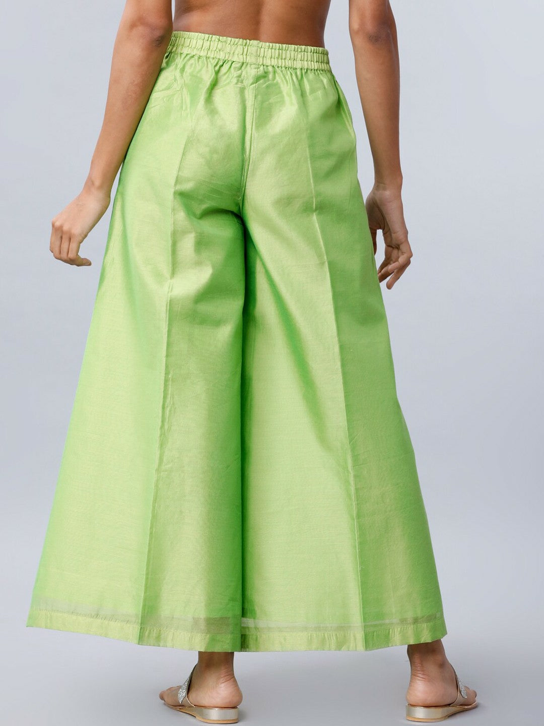 Women's Green Boho Harem Pants – Flared Peasant Gypsy Palazzo | Indiaista