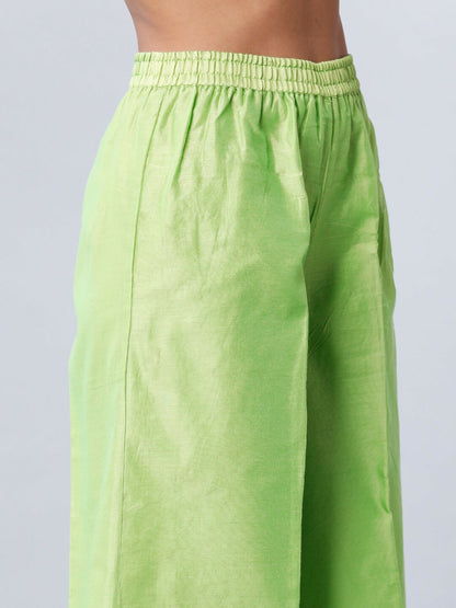 Women's Green Boho Harem Pants – Flared Peasant Gypsy Palazzo | Indiaista