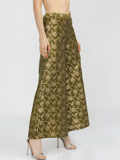 Olive & Gold Boho Harem Pants – Gypsy, Peasant, Palazzo Style for Women | Indiaista