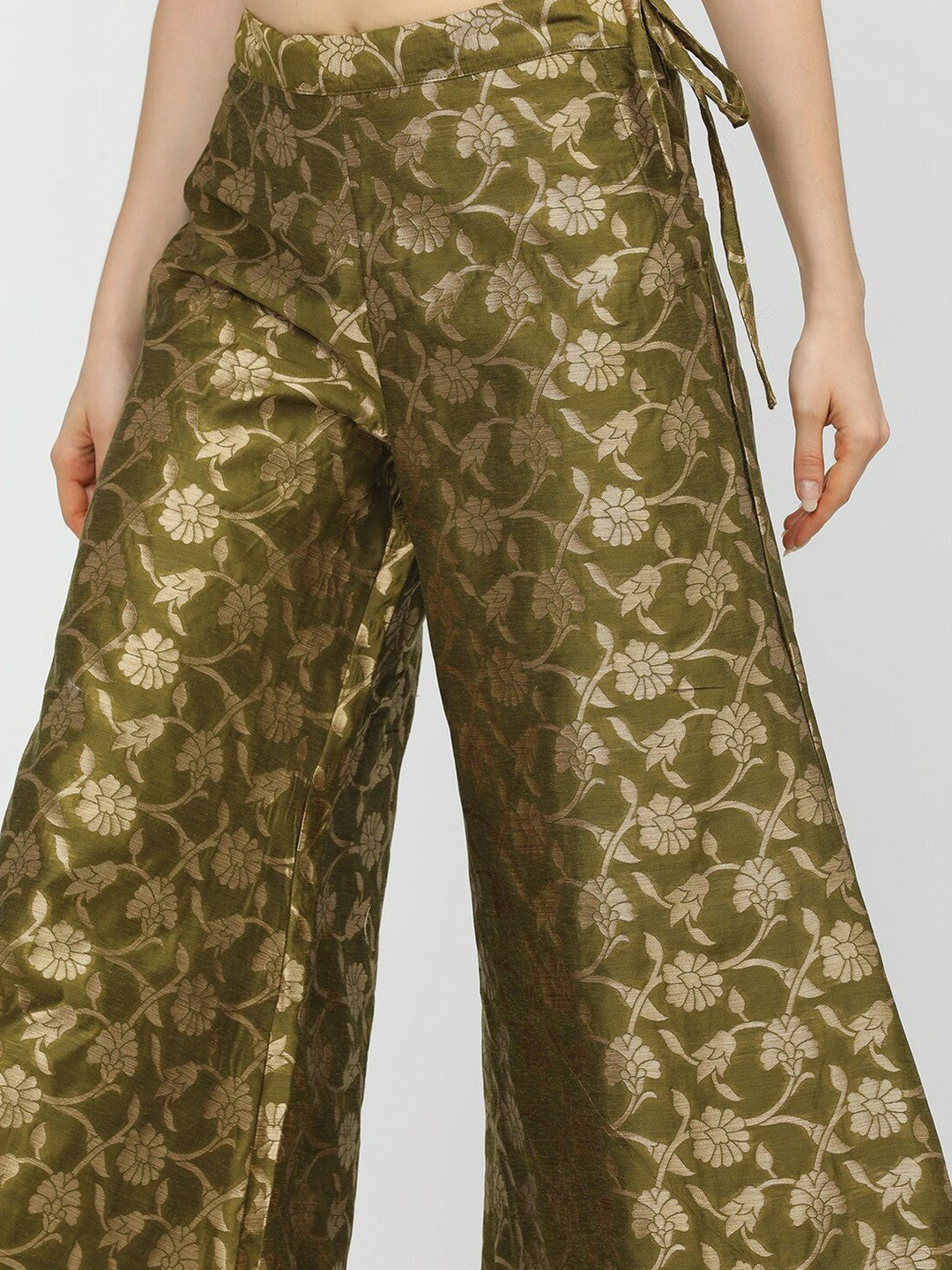 Olive & Gold Boho Harem Pants – Gypsy, Peasant, Palazzo Style for Women | Indiaista