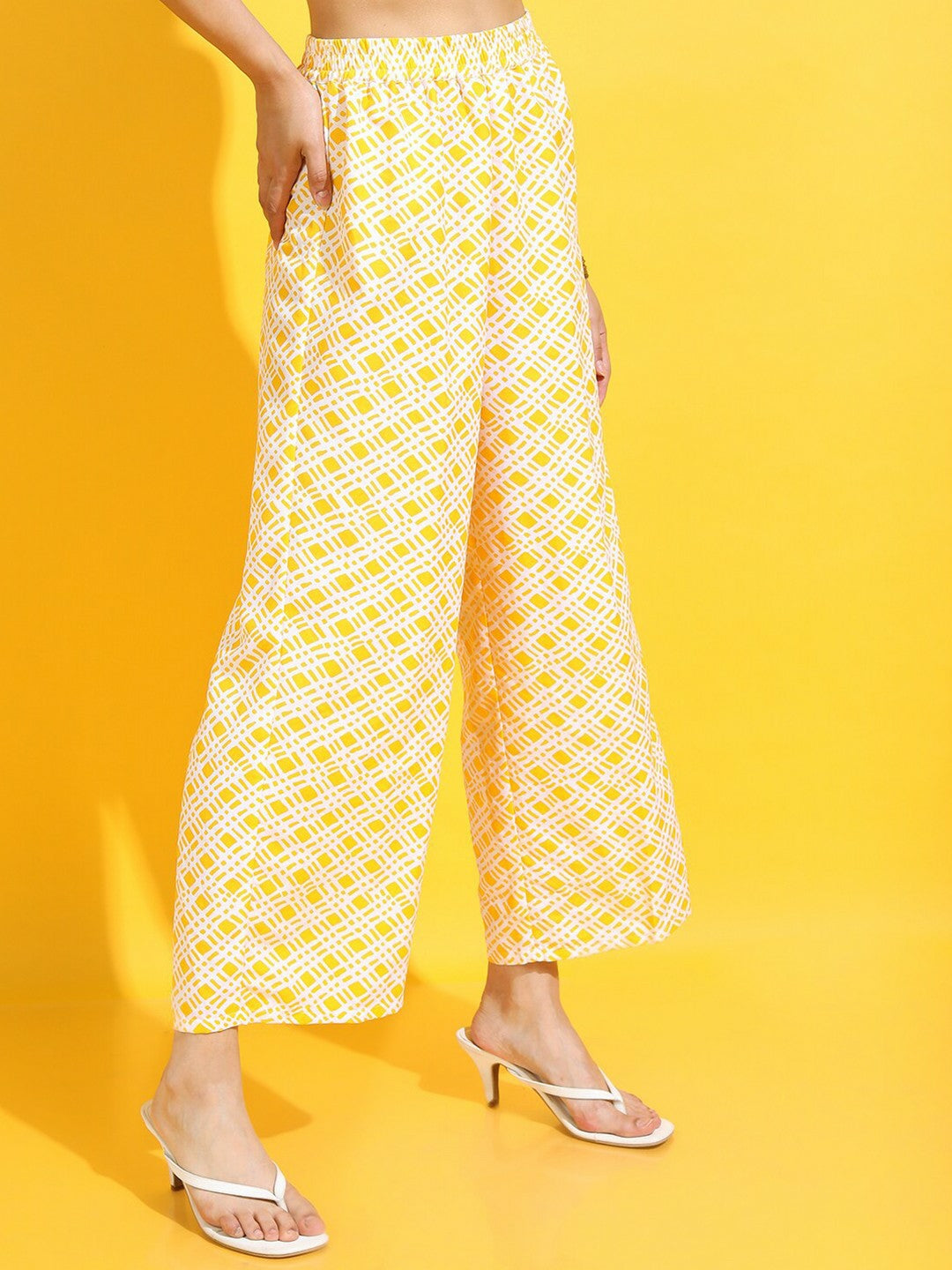 Women’s Yellow Boho Harem Pants – Geometric Print, Peasant Gypsy Style | Indiaista