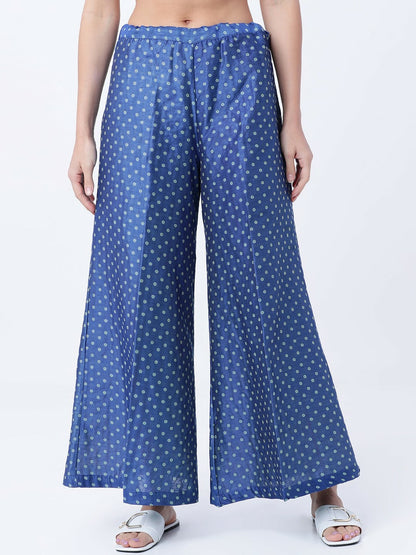 Blue Boho Harem Pants – Gypsy Peasant Style Flared Palazzo for Women | Indiaista