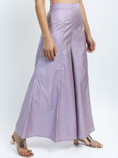 Mauve & Silver Boho Harem Pants – Ethnic Print Flared Palazzo for Women | Indiaista