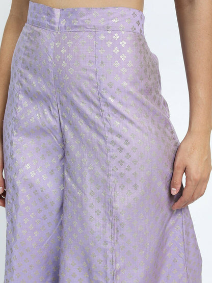 Mauve & Silver Boho Harem Pants – Ethnic Print Flared Palazzo for Women | Indiaista