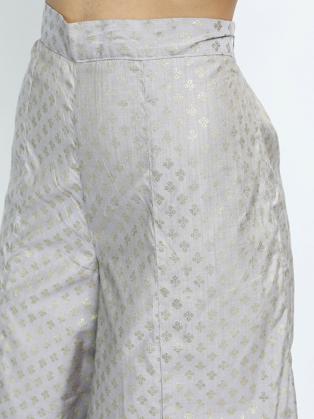 Grey & Silver Ethnic Motif Harem Pants – Boho Peasant Gypsy Palazzo for Women | Indiaista