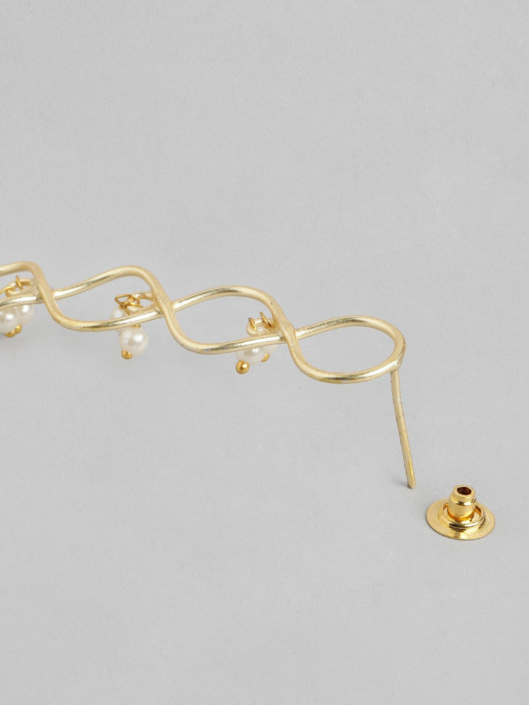 Gold-Plated Green Beaded Teardrop Drop Earrings