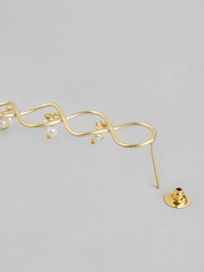 Gold-Plated Green Beaded Teardrop Drop Earrings