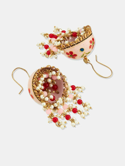 Gold Plated Beaded Dome Shaped Jhumkas