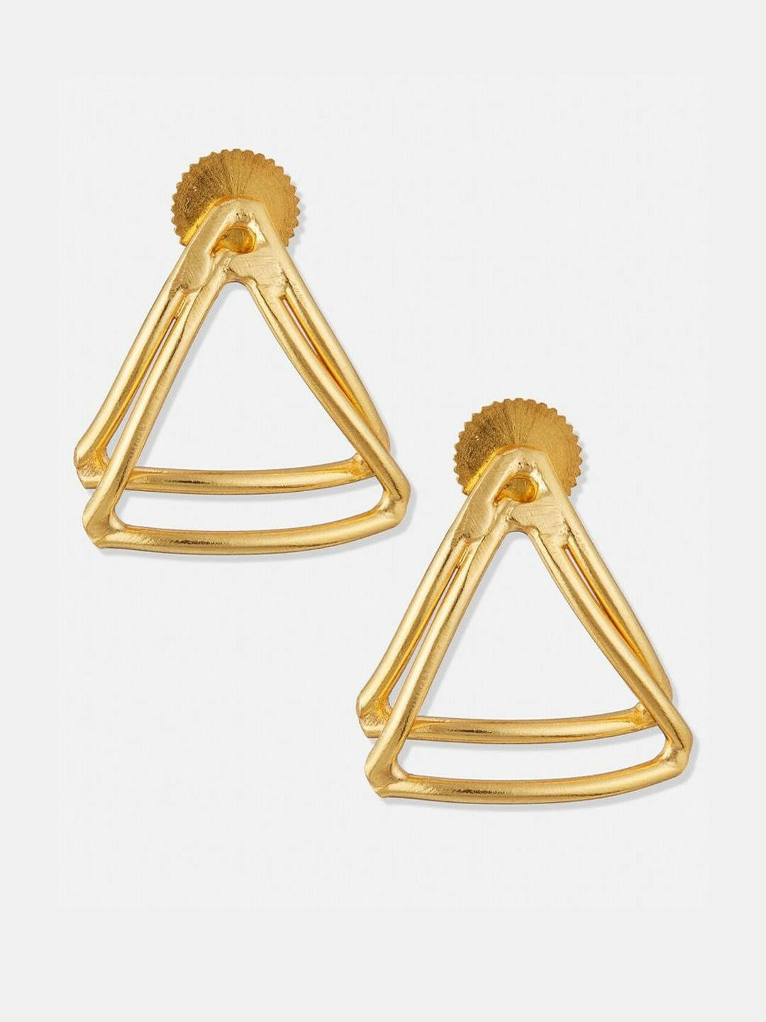 Set of 2 Gold-Plated Half Hoop & Drop Earrings