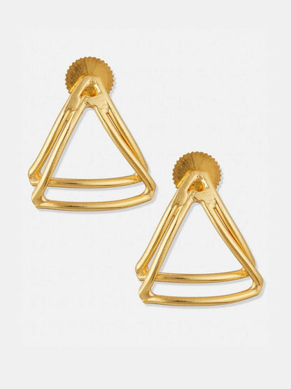 Set of 2 Gold-Plated Half Hoop & Drop Earrings