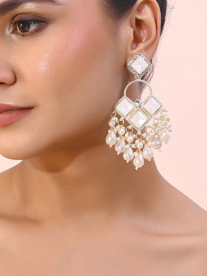 Gold-Toned Classic Drop Earrings with Beads