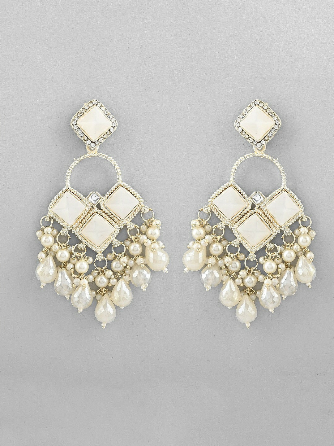 Gold-Toned Classic Drop Earrings with Beads