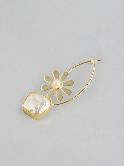Gold-Plated Mother of Pearl Drop Earrings