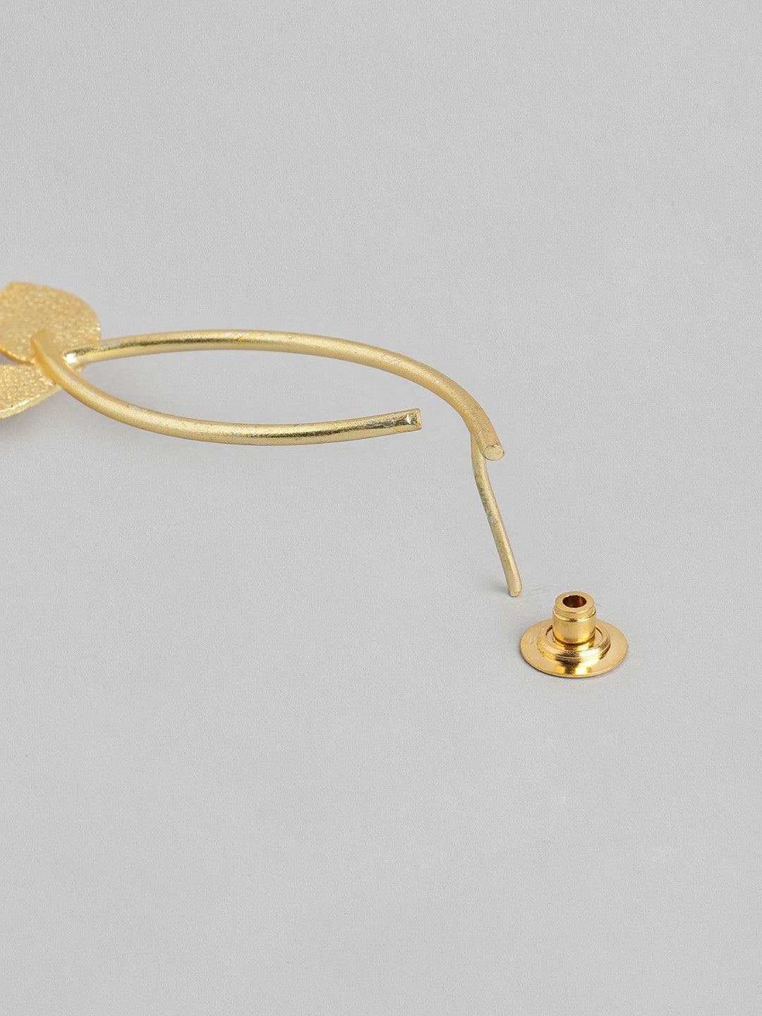 Gold-Plated Pink Beaded Contemporary Drop Earrings