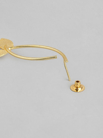 Gold-Plated Pink Beaded Contemporary Drop Earrings