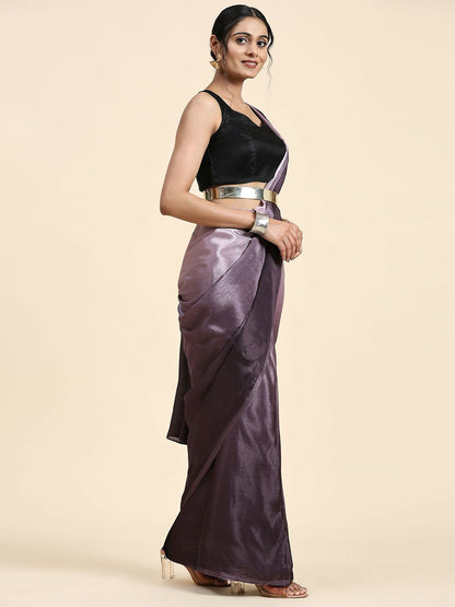 Buy Violet Ombre Saree – Elegant Poly Chiffon Ready-to-Wear Saree | Indiaista