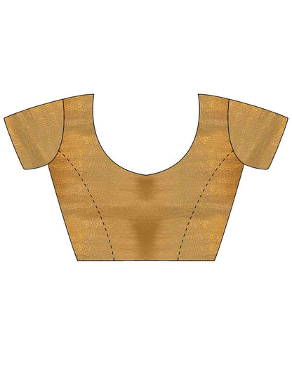 Beads & Stones Bronze Mustard Designer Saree with Blouse