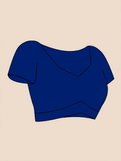 Women Teal Embellished Pure Cotton Saree with Blouse Piece