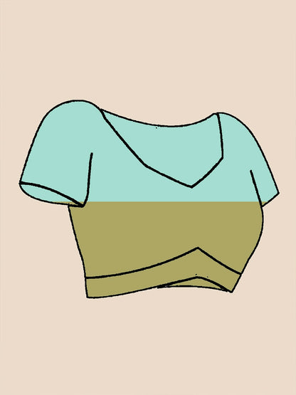 Ombre Teal Tissue Designer Saree with Woven Border