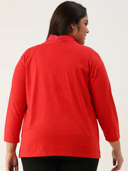 Buy Women’s Plus Size Red Open Front Shrug – Stylish & Comfortable | Indiaista