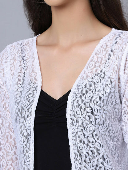 Buy Women White Self-Design Shrug - Stylish & Comfortable | Indiaista