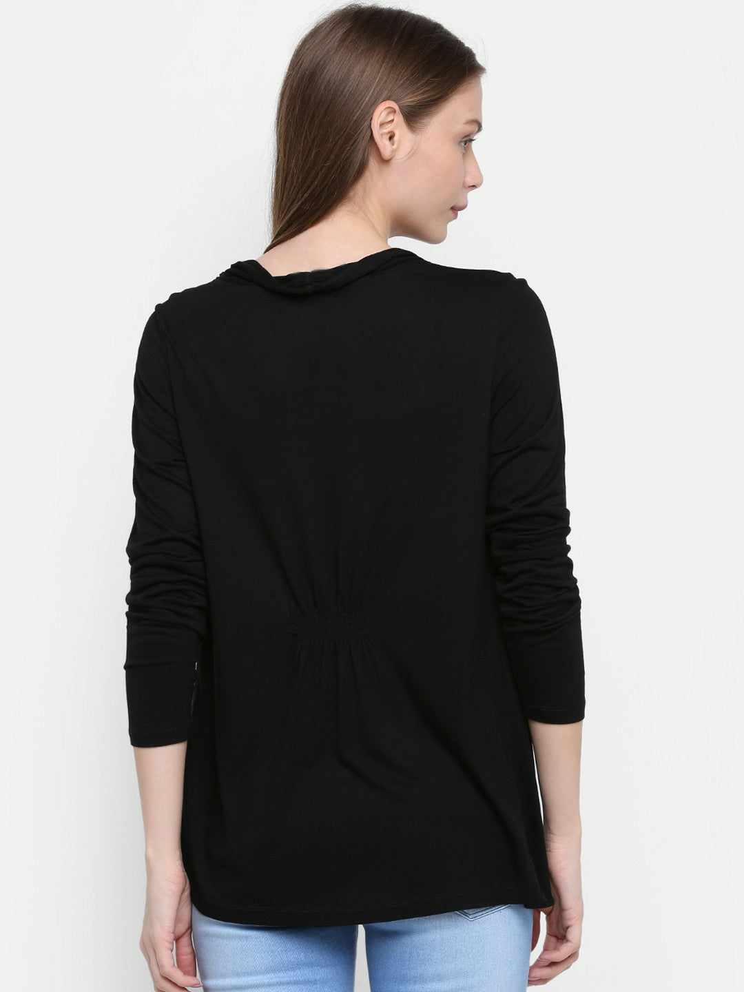 Women Black Solid Open Front Shrug - Stylish & Comfortable | Indiaista