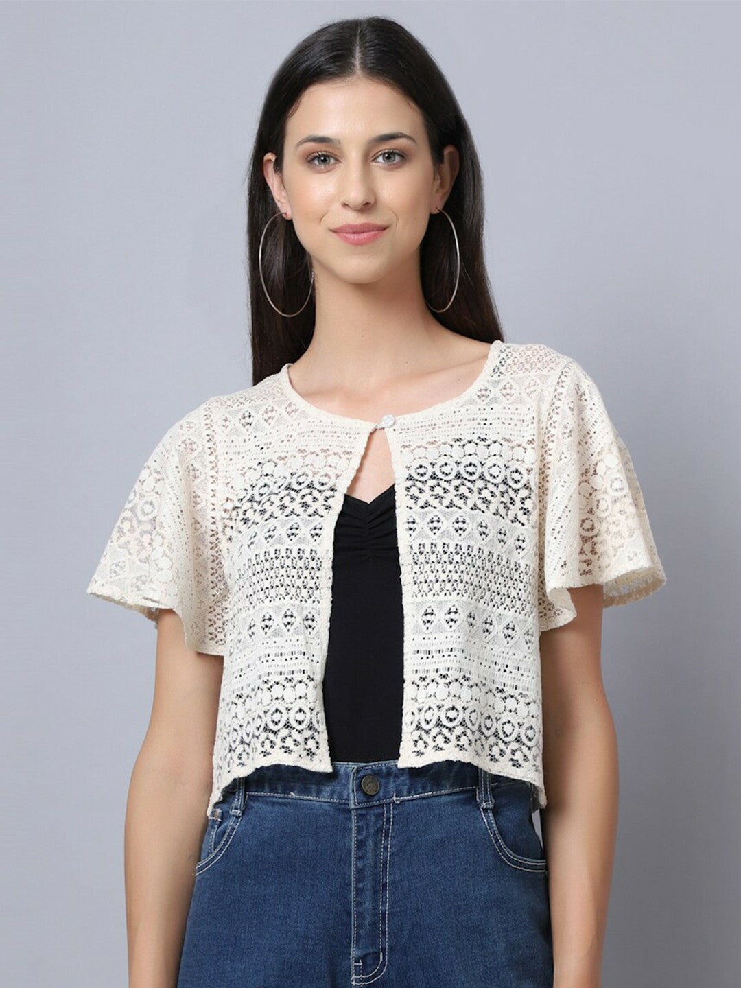 Buy Women’s Off White Bohemian Shrug – Stylish & Lightweight | Indiaista