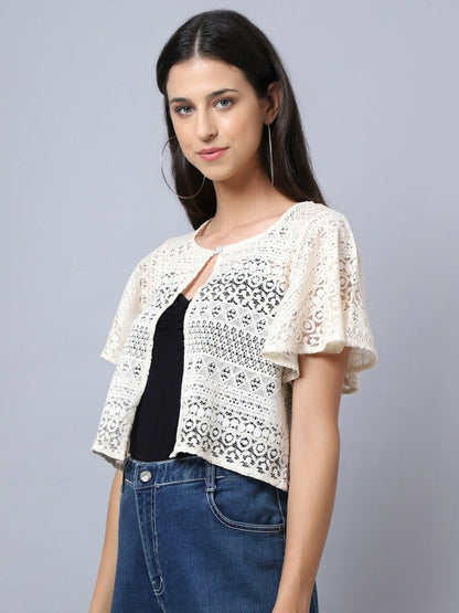 Buy Women’s Off White Bohemian Shrug – Stylish & Lightweight | Indiaista