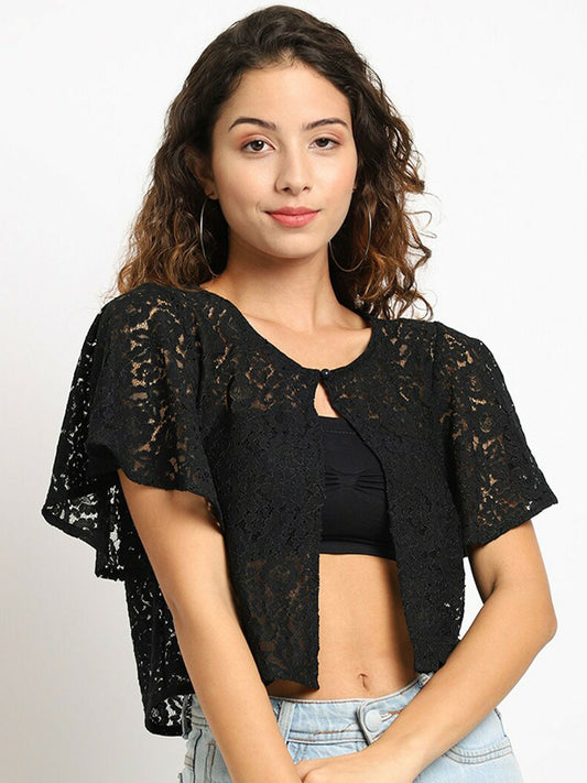 Buy Women’s Black Cotton Shrug – Stylish & Comfortable | Indiaista