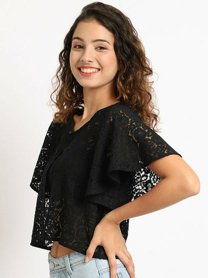 Buy Women’s Black Cotton Shrug – Stylish & Comfortable | Indiaista