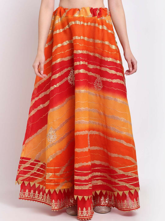 Vintage Bohemian Striped Flared Ethnic Maxi Skirt for Women | Boho Style with Drawstring Closure