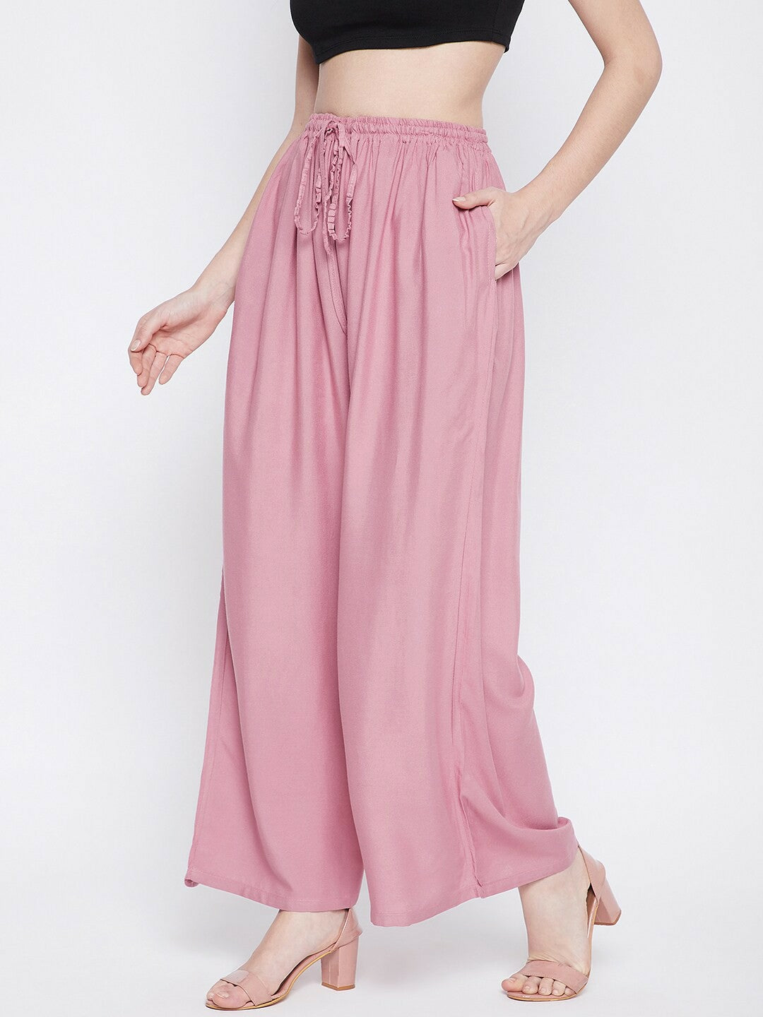 Pink Boho Harem Pants – Wide Leg Gypsy Peasant Palazzos for Women | Indiaista