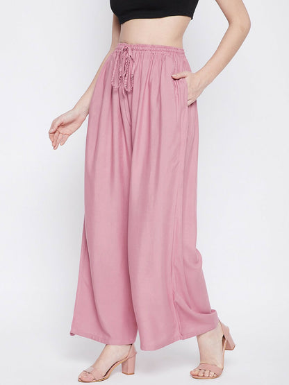 Pink Boho Harem Pants – Wide Leg Gypsy Peasant Palazzos for Women | Indiaista