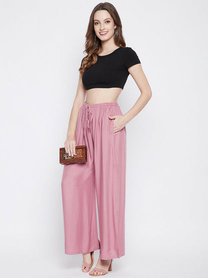 Pink Boho Harem Pants – Wide Leg Gypsy Peasant Palazzos for Women | Indiaista