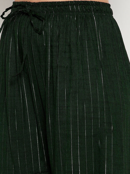 Women’s Green Striped Harem Pants – Boho Gypsy Peasant Style Flared Palazzos | Indiaista