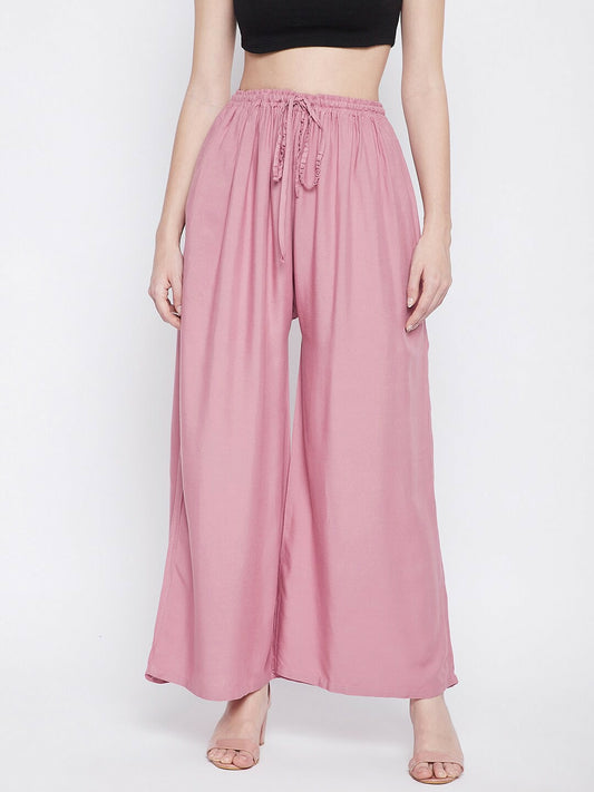 Pink Boho Harem Pants – Wide Leg Gypsy Peasant Palazzos for Women | Indiaista