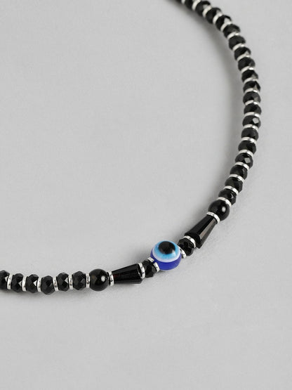 Women’s Silver-Plated 925 Sterling Silver Evil Eye Anklet – Dainty Protection Jewelry