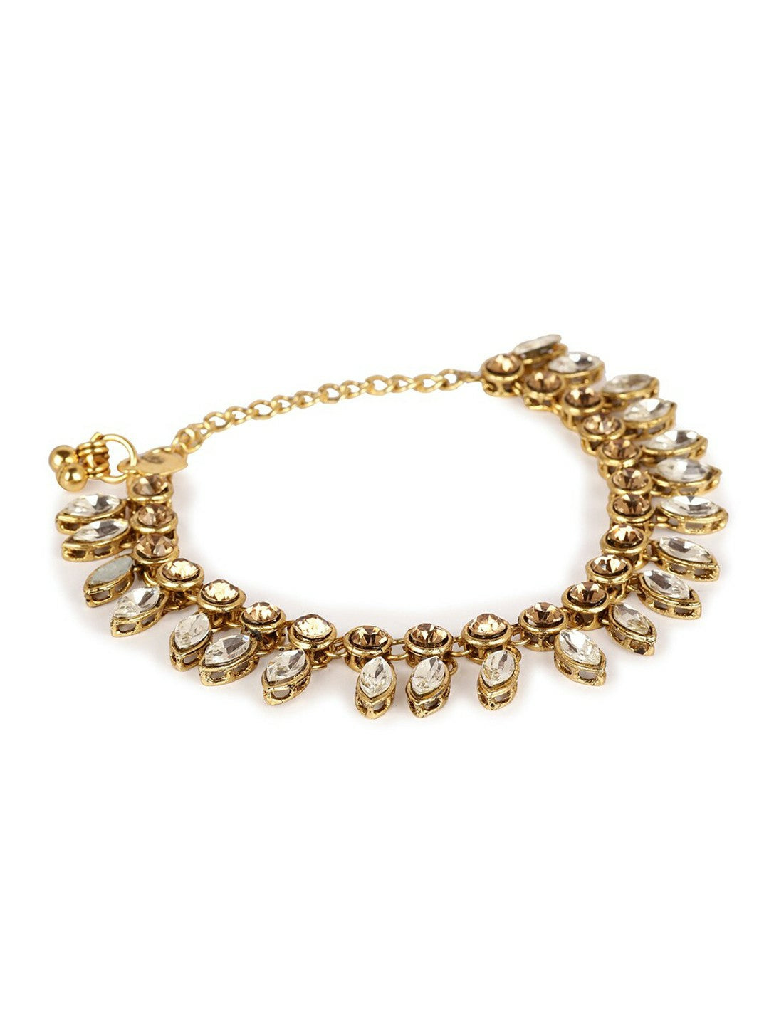 Gold-Plated Kundan-Studded Anklets – Traditional Indian Payal for Women & Girls