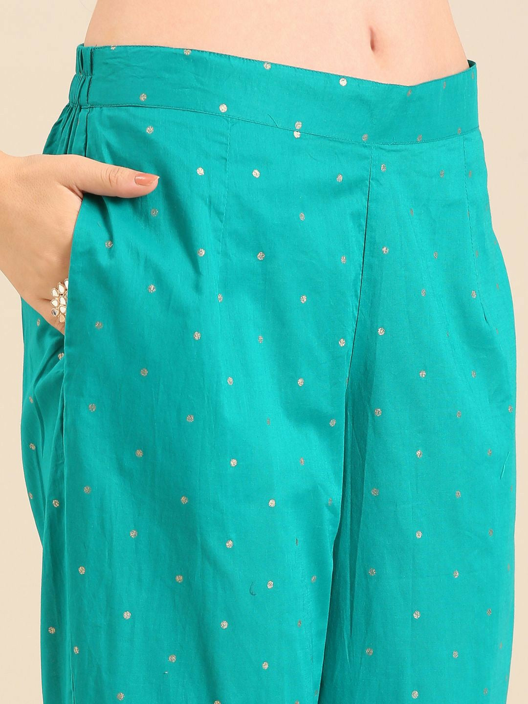 Blue Floral Embroidered Cotton Kurta Set with Dupatta – Elegant 3-Piece Set for Women